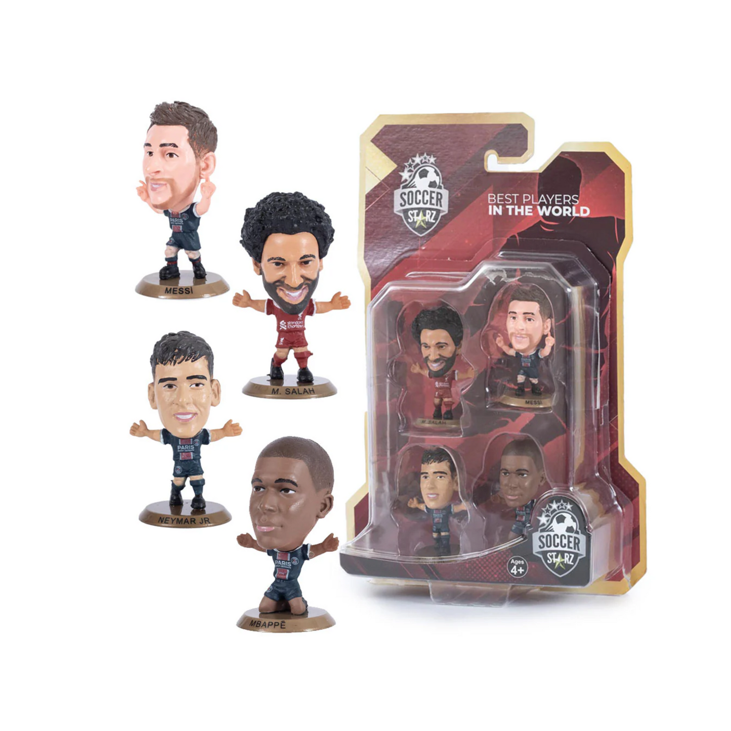 World's 4 Best Player Blister Pack- Messi/Salah/Mbappe/Neymar