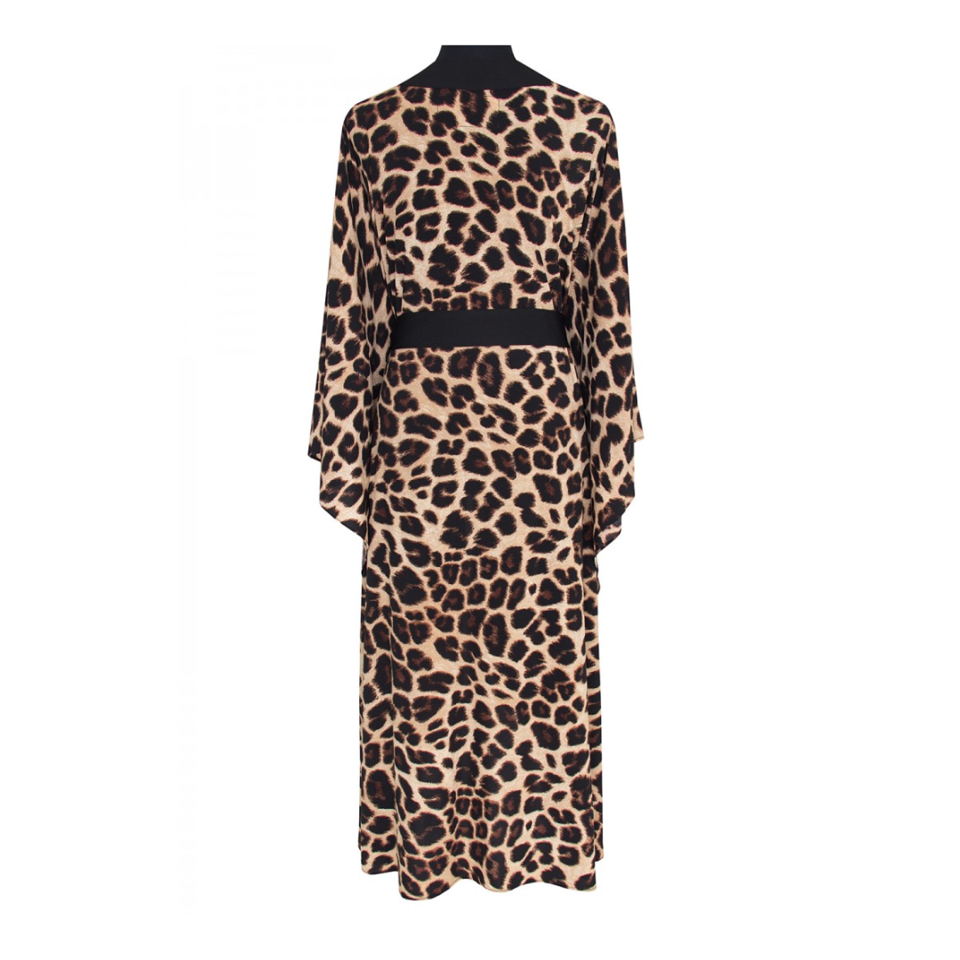 Safari - Brown Leopard Kimono (Black) - Long