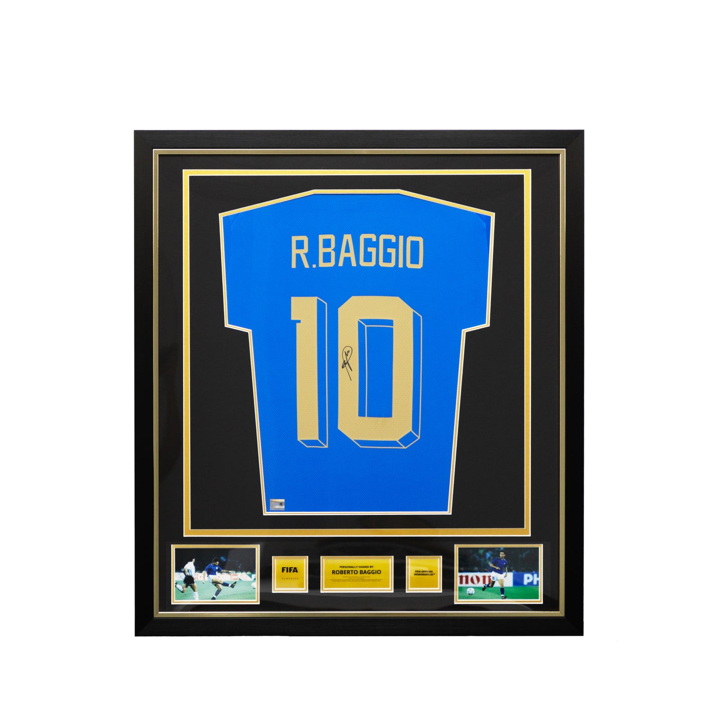 Roberto Baggio Official FIFA World Cup™ Back Signed and Framed and Framed Modern Italy Home Shirt