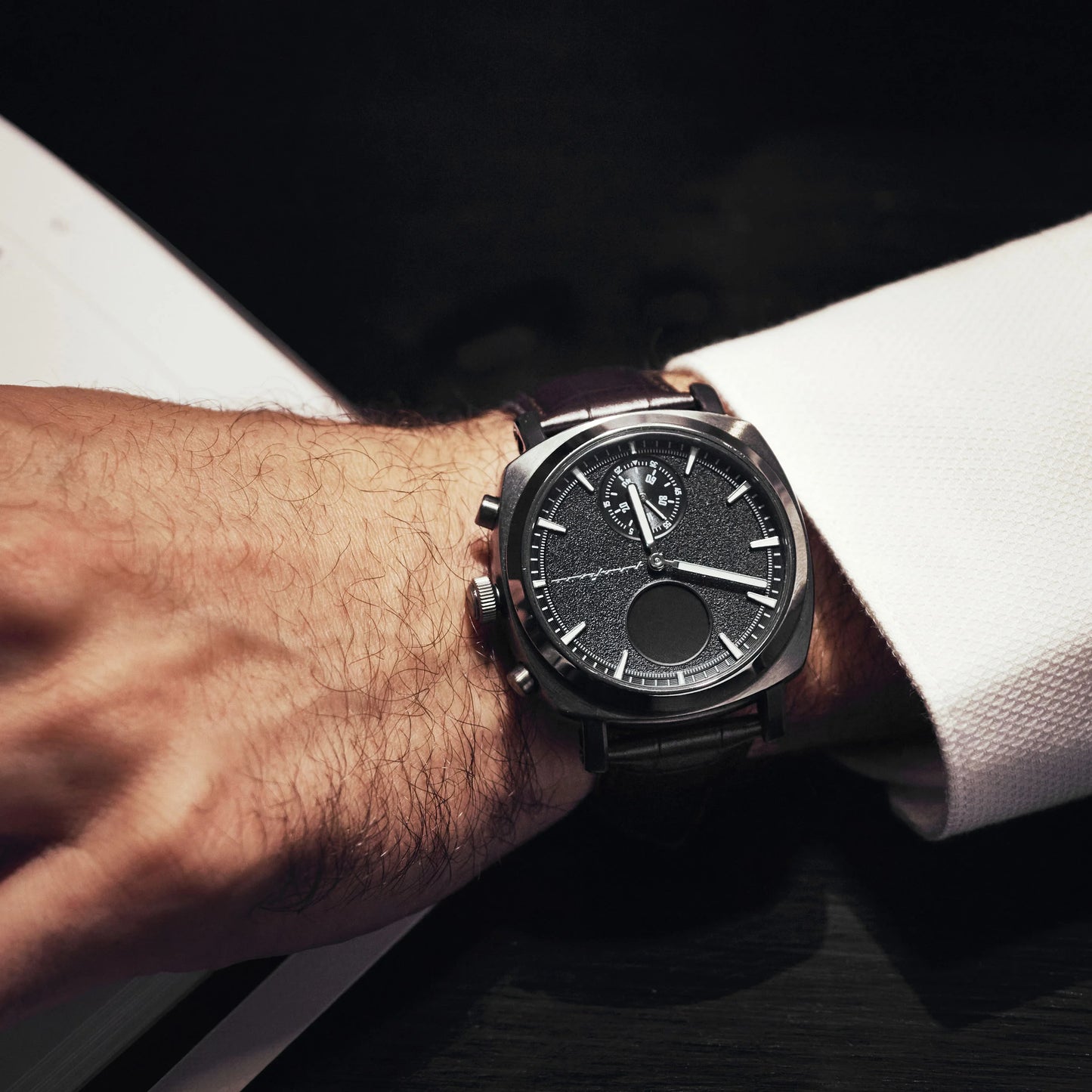 Pininfarina Senso Hybrid Mercure Grey Grey Dial Brown Leather Strap Men’s Watch