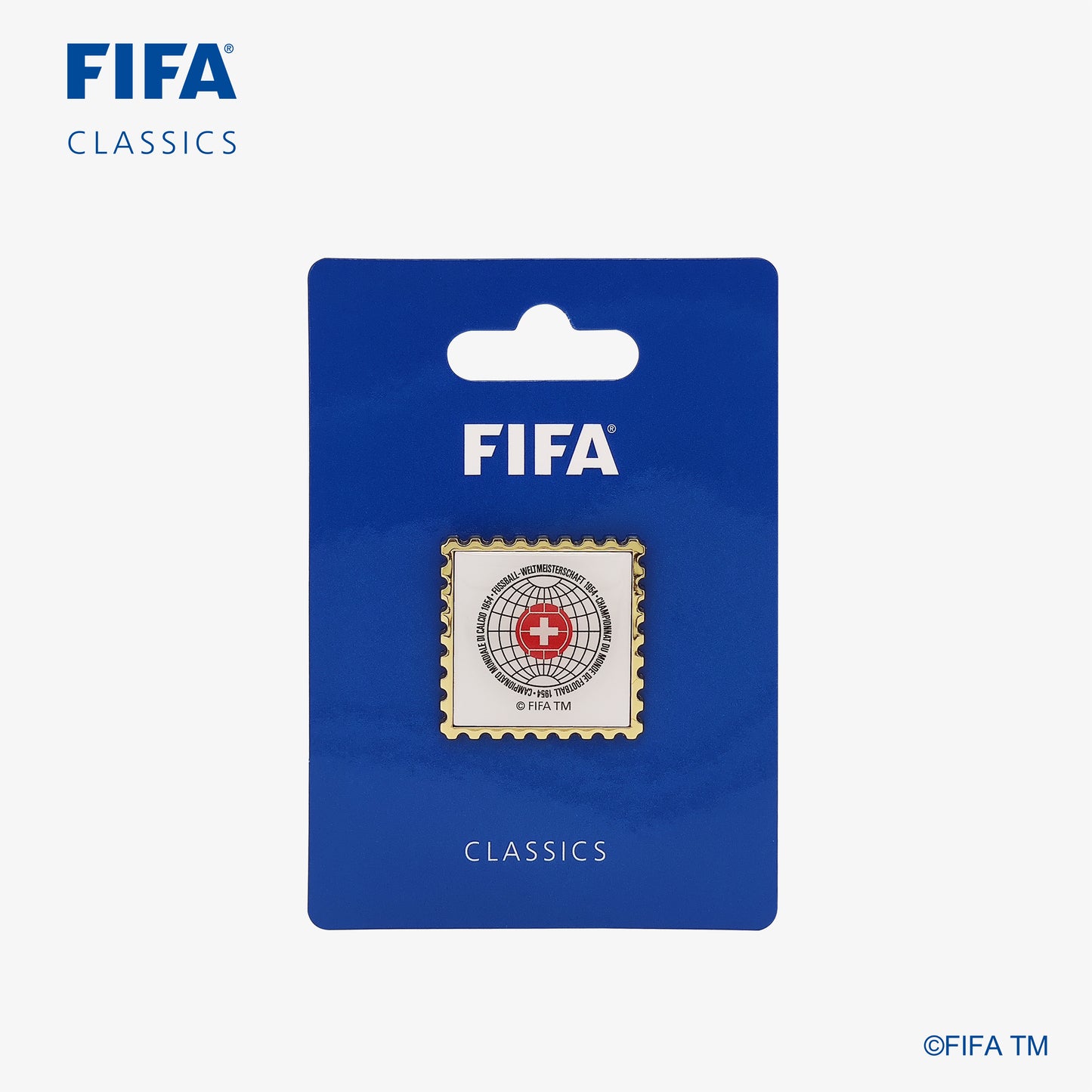 Historical Pin with FIFA classic blue package