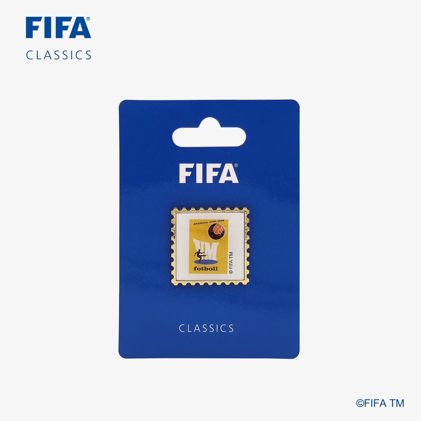 Historical Pin with FIFA classic blue package