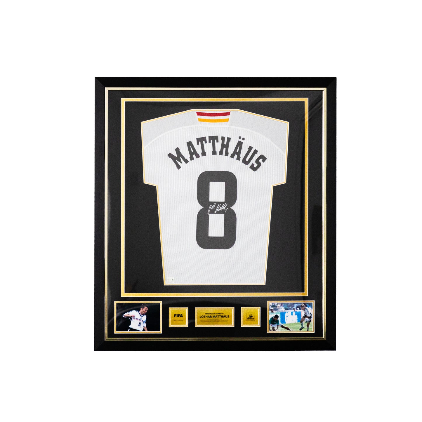 Lothar Matthaus Official 1998 FIFA World Cup™ Back Signed and Framed Germany 1998-00 Home Shirt