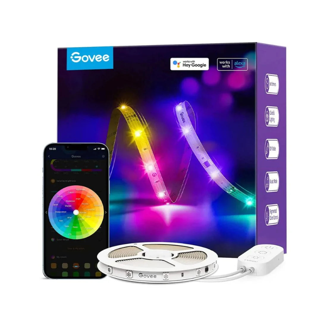Govee RGBIC Basic Wi-Fi + Bluetooth LED Strip Lights - 5 Meters