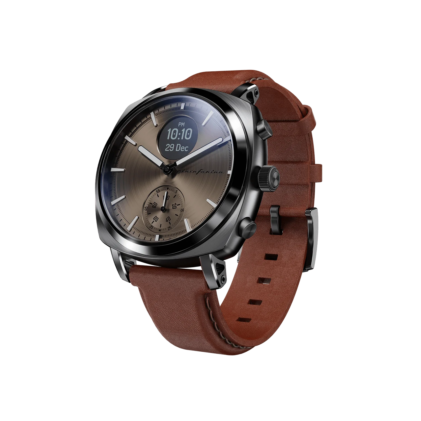 Pininfarina Senso Hybrid Mercure Grey Grey Dial Brown Leather Strap Men’s Watch