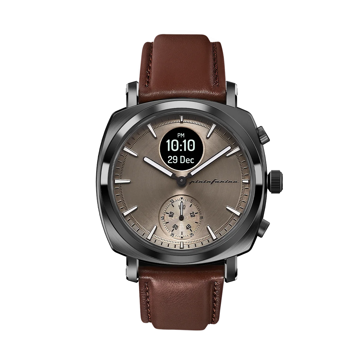 Pininfarina Senso Hybrid Mercure Grey Grey Dial Brown Leather Strap Men’s Watch