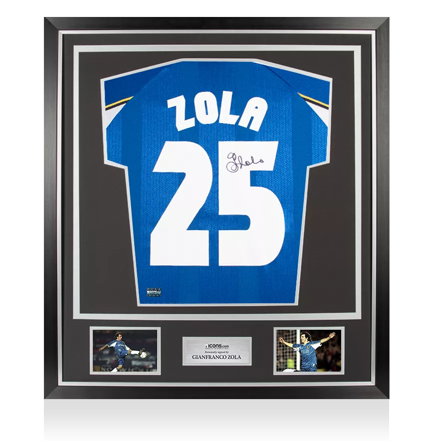 Gianfranco Zola Back Signed Chelsea FC 1998 Home Shirt: Cup Winners' Cup Final Edition