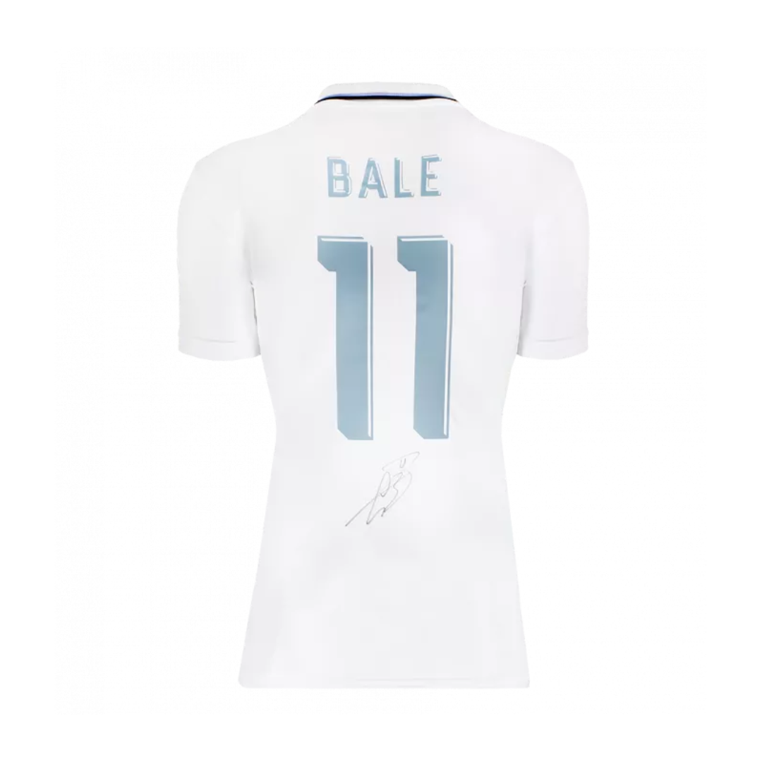 Gareth Bale Back Signed Real Madrid Modern Home Shirt with Fan Style Numbers In Classic Frame