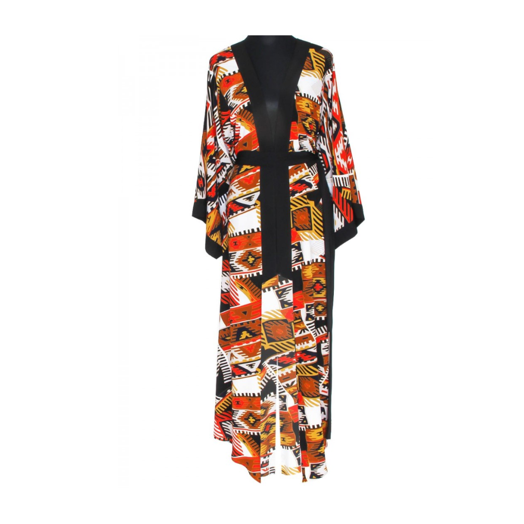 Boho – Guarani Maxi Split Kaftan (Black)