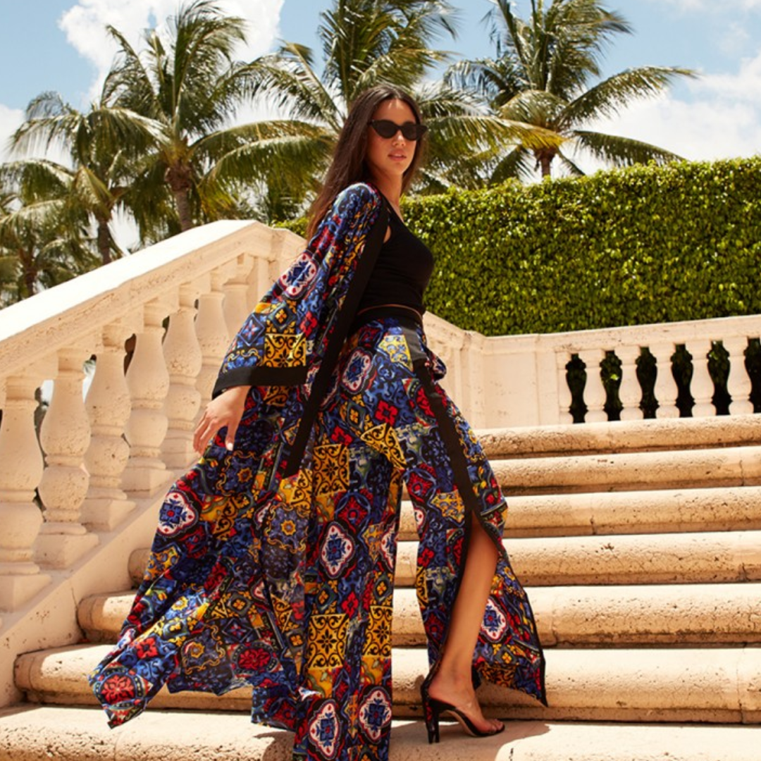 Siciliana - Valentina Maxi Split Kaftan (Black)