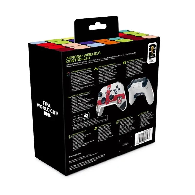 FIFA World Cup 2026™️ Official Licensed Product | AURORA+ Wireless Controller for Switch2*&1, PC, Android and IOS - England