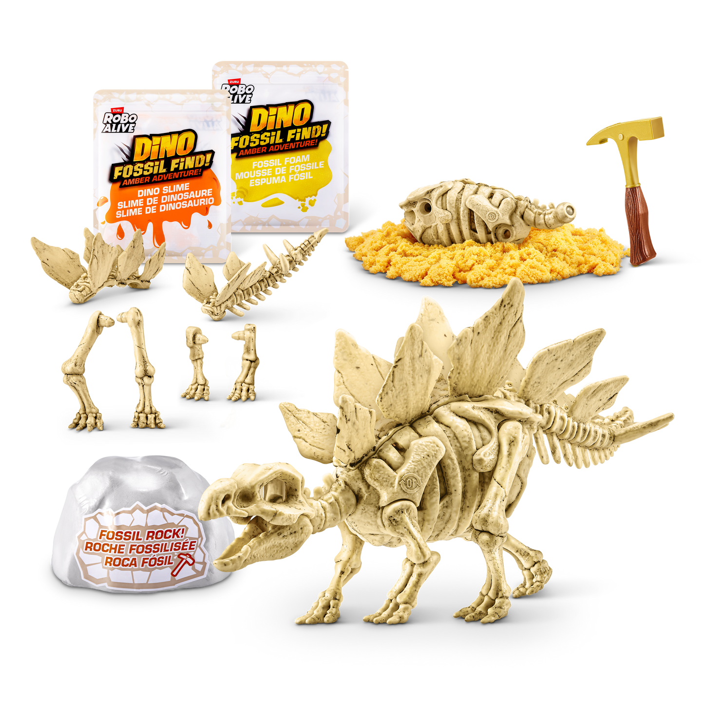 Robo Alive Fossil Find Amber Adventure (Triceratops) Surprise Toy 1pc
