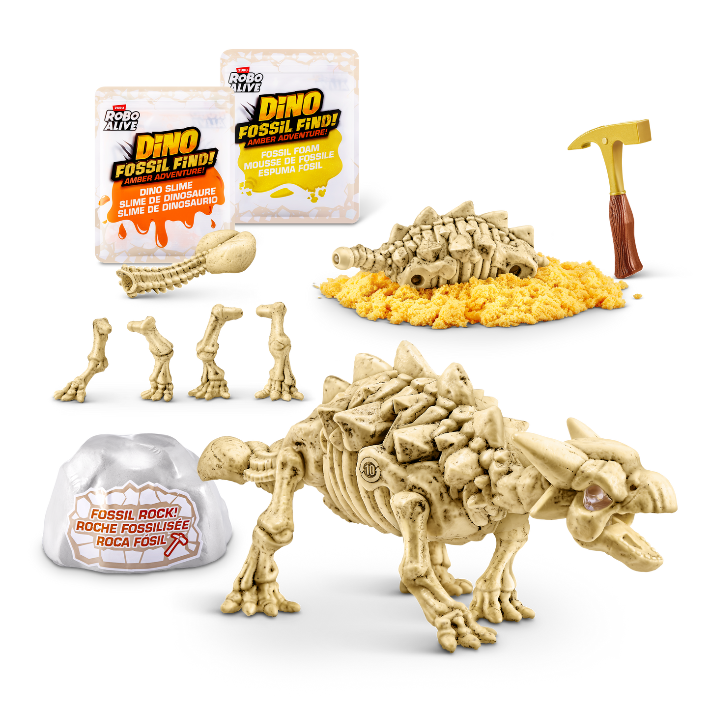 Robo Alive Fossil Find Amber Adventure (Triceratops) Surprise Toy 1pc
