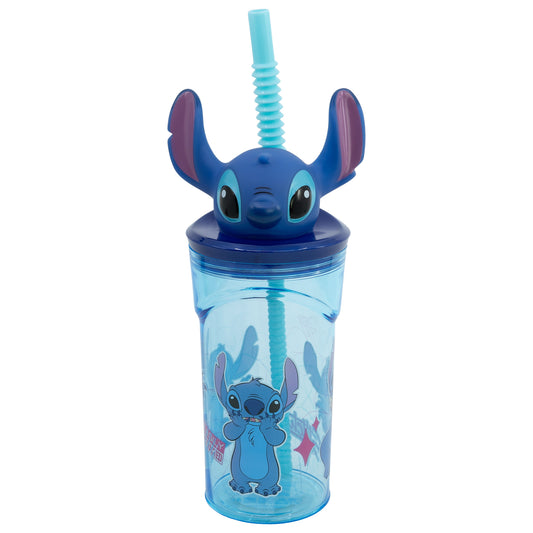 STOR 3D FIGURINE TUMBLER 360 ML STITCH FLOWERS