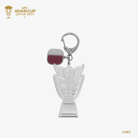 AFC Asian Cup 2D Trophy Keychain with Country Flag - Qatar