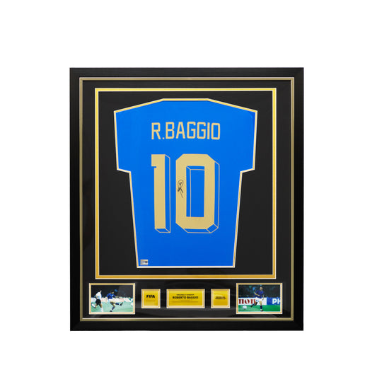 Roberto Baggio Official FIFA World Cup™ Back Signed and Framed and Framed Modern Italy Home Shirt