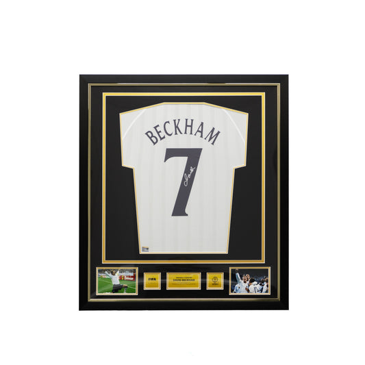 David Beckham Official 2002 FIFA World Cup™ Back Signed and Framed England 2002 Home Shirt