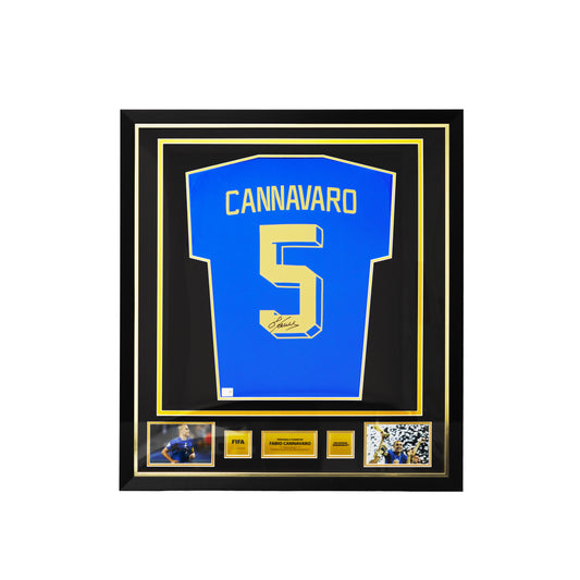 Fabio Cannavaro Official FIFA World Cup™ Back Signed and Framed Modern Italy Shirt