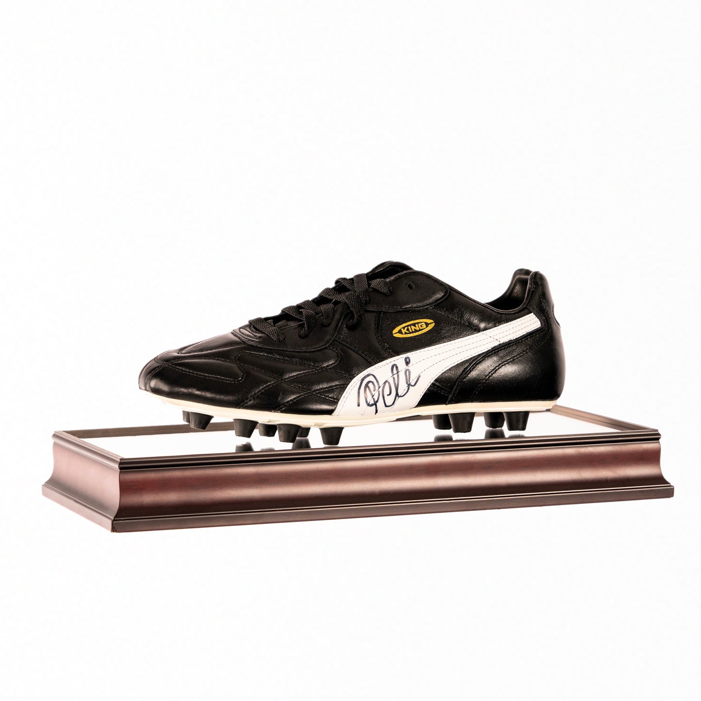Pele Signed Black Puma Liga Boot