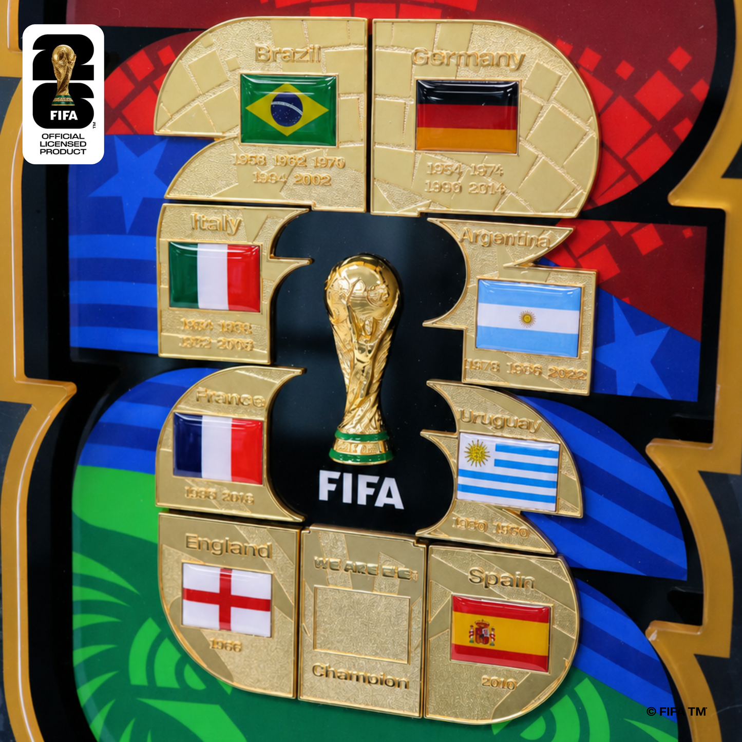 Limited Edition World Champion Pin Collection Set (DIY Champion Flag) with Certificate | FIFA World Cup 2026™️ Official Licensed Product