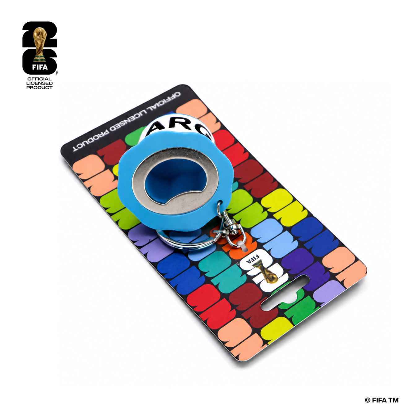 FIFA World Cup 2026™️ Official Licensed Product | Bucket Hat Bottle Opener Keychain - Argentina