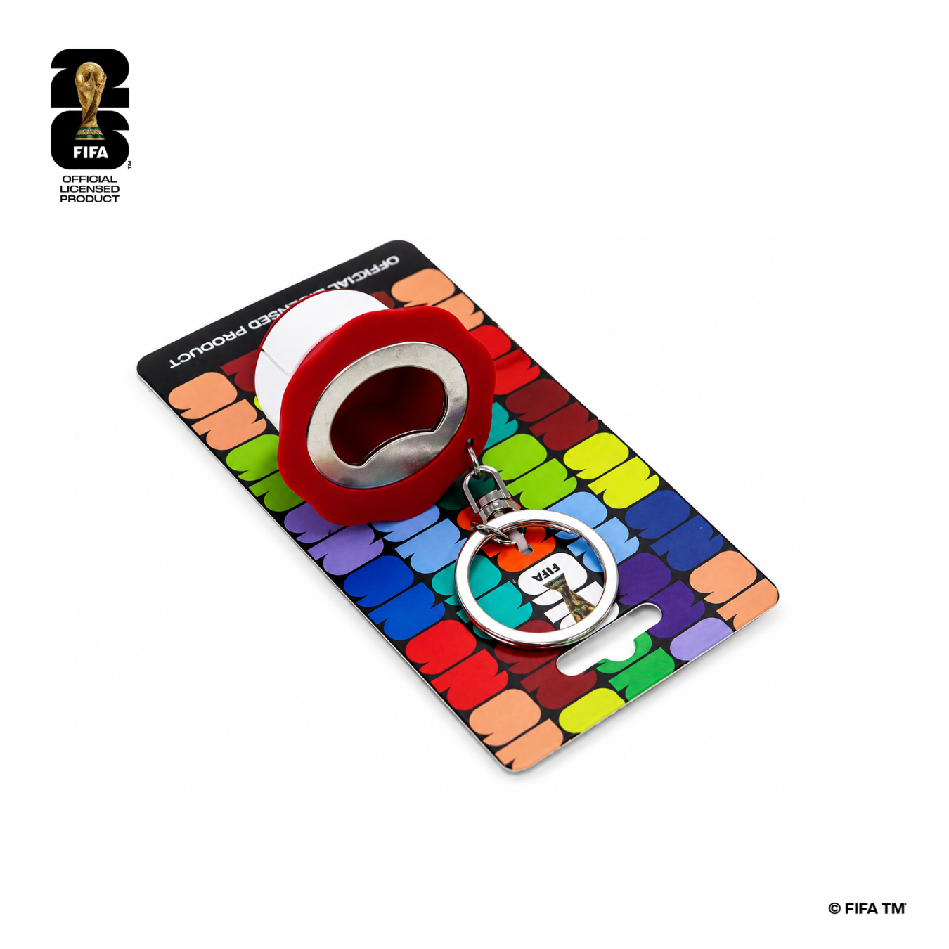 FIFA World Cup 2026™️ Official Licensed Product | Bucket Hat Bottle Opener Keychain - Qatar