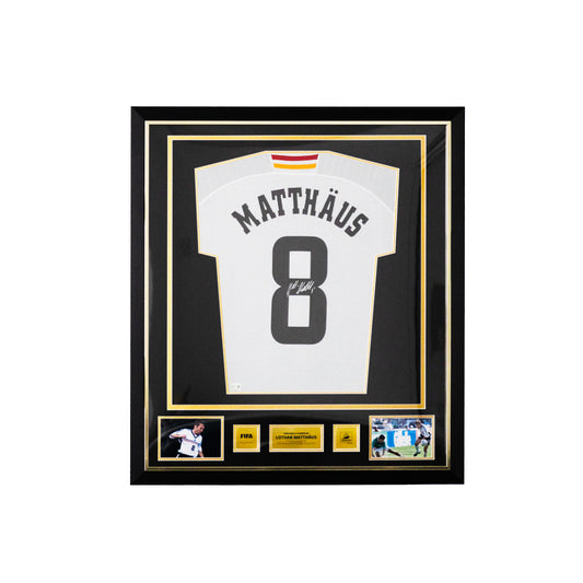 Lothar Matthaus Official 1998 FIFA World Cup™ Back Signed and Framed Germany 1998-00 Home Shirt