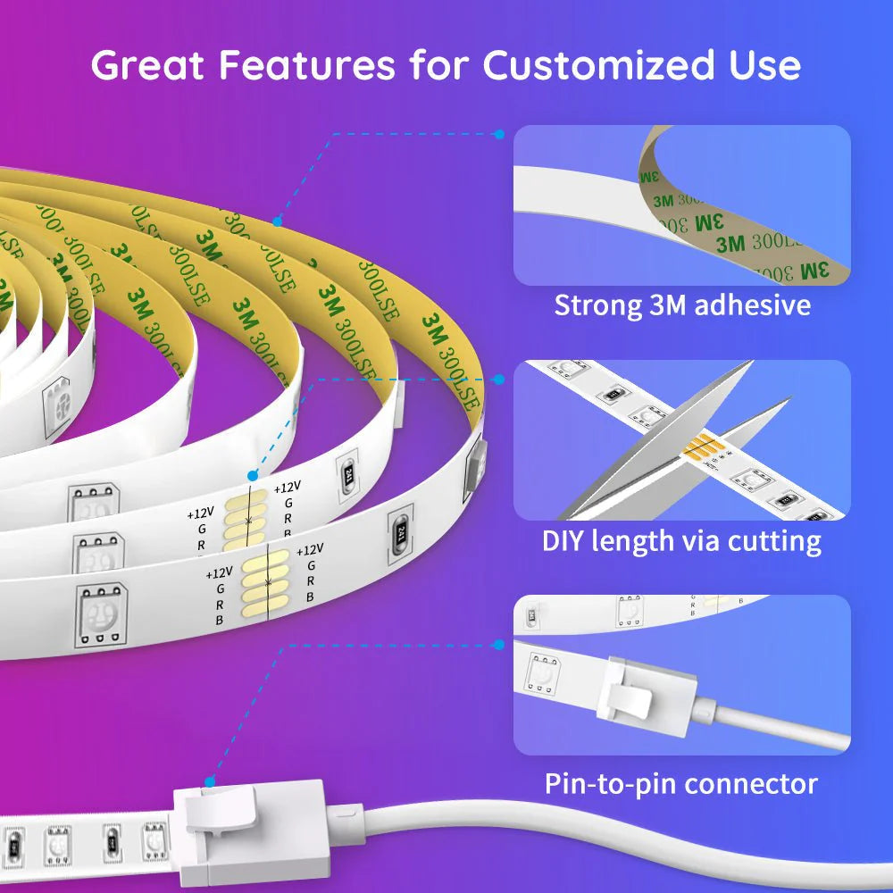 Govee Wi-Fi RGB LED Strip Lights (16.4ft × 2 Rolls)