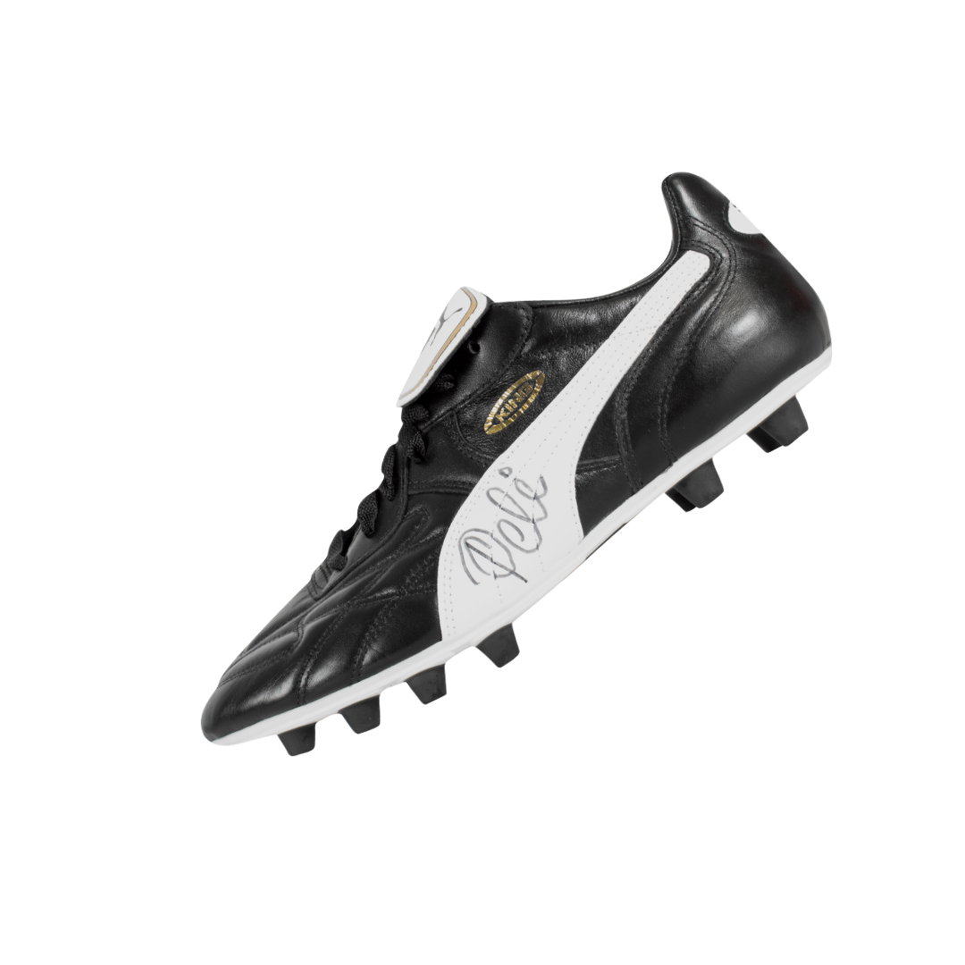 Pele Signed Black Puma Liga Boot