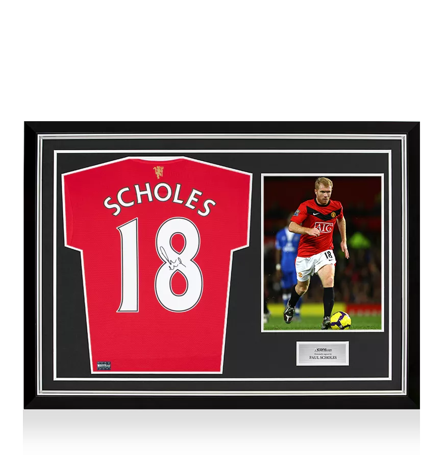 Paul Scholes Back Signed Manchester United 2021-22 Home Shirt