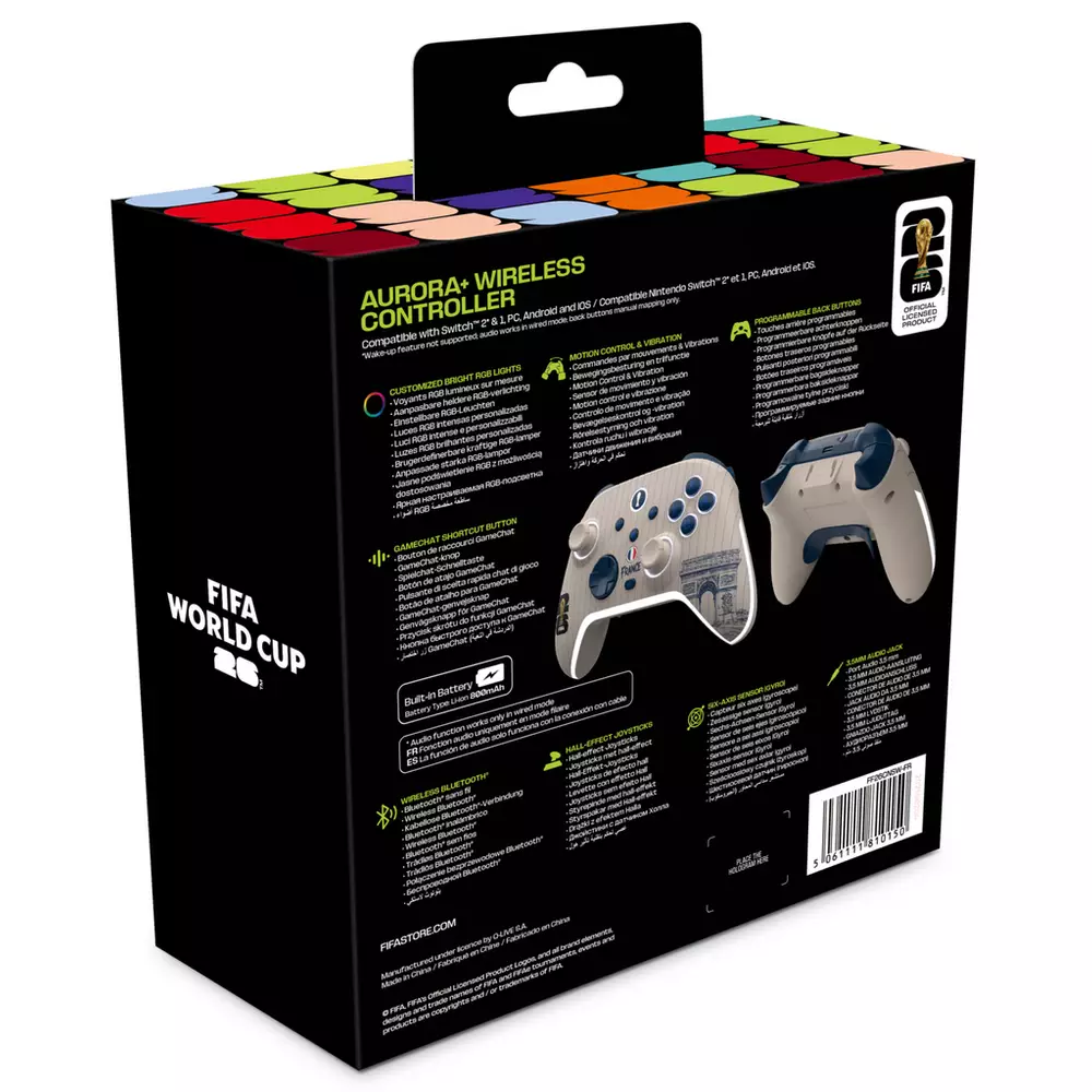 FIFA World Cup 2026™️ Official Licensed Product |  AURORA+ Wireless Controller for Switch2*&1, PC, Android and IOS - France